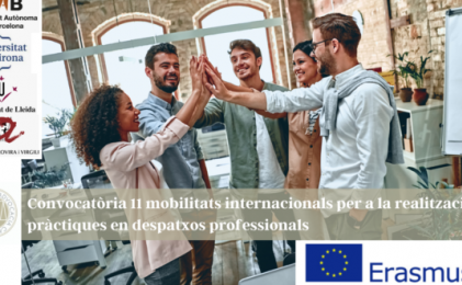 El CICAC col·labora amb el projecte Erasmus + per realitzar les pràctiques en despatxos professionals d´arreu d´Europa