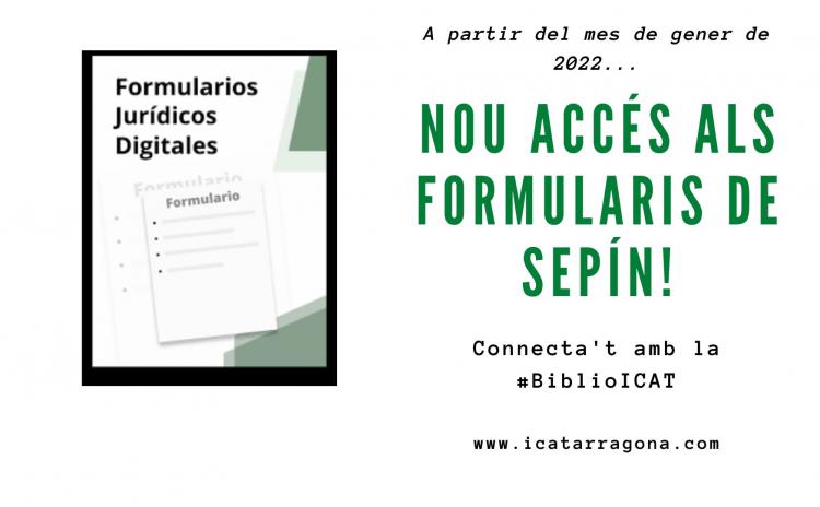 L´ICAT amplia els serveis als col·legiats oferint accés total i il·limitat al portal de formularis de Sepín
