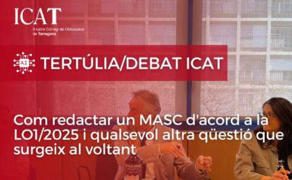 L´ICAT programa una nova sessió de la tertúlia sobre com redactar un MASC