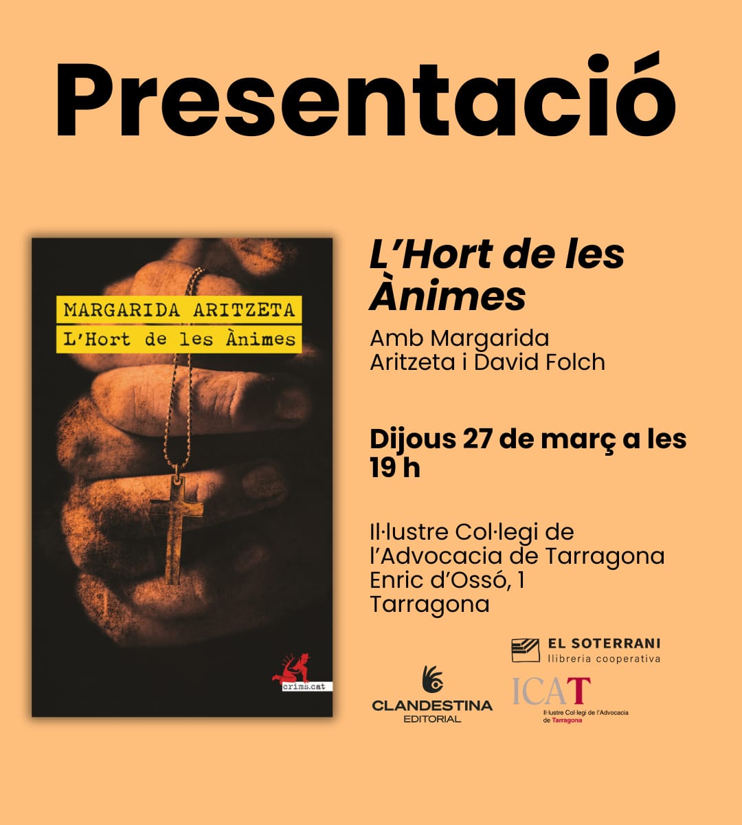Presentació del darrer llibre de l´escriptora vallenca Margarida Aritzeta, `L´Hort de les Ànimes`